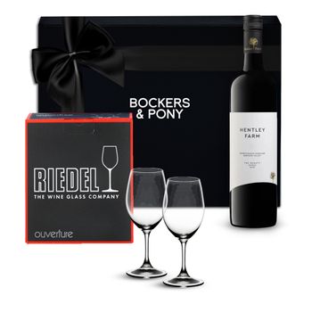 Riedel Glasses with The Beauty Shiraz
