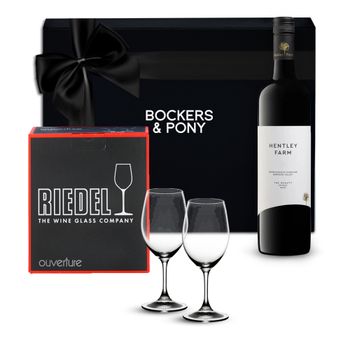 Riedel Glasses with The Beauty Shiraz