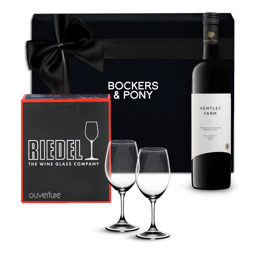 Riedel Glasses with The Beauty Shiraz