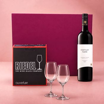 Riedel Glasses with The Beauty Shiraz