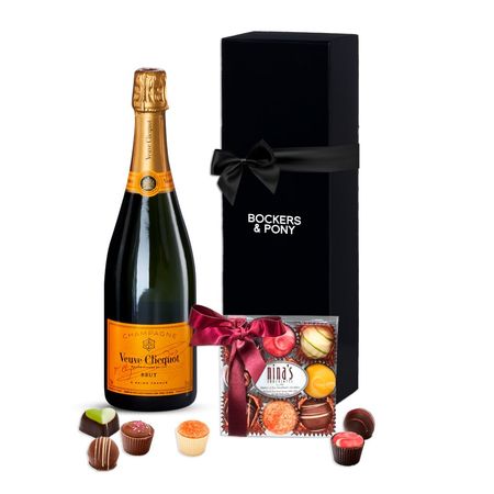 Veuve with Nina's Belgian Chocolates